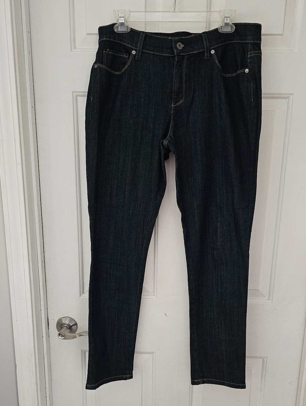 Dark Wash Stretch Boyfriend Skinny Jeans - Classic Black-Blue - NWOT